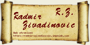Radmir Živadinović vizit kartica